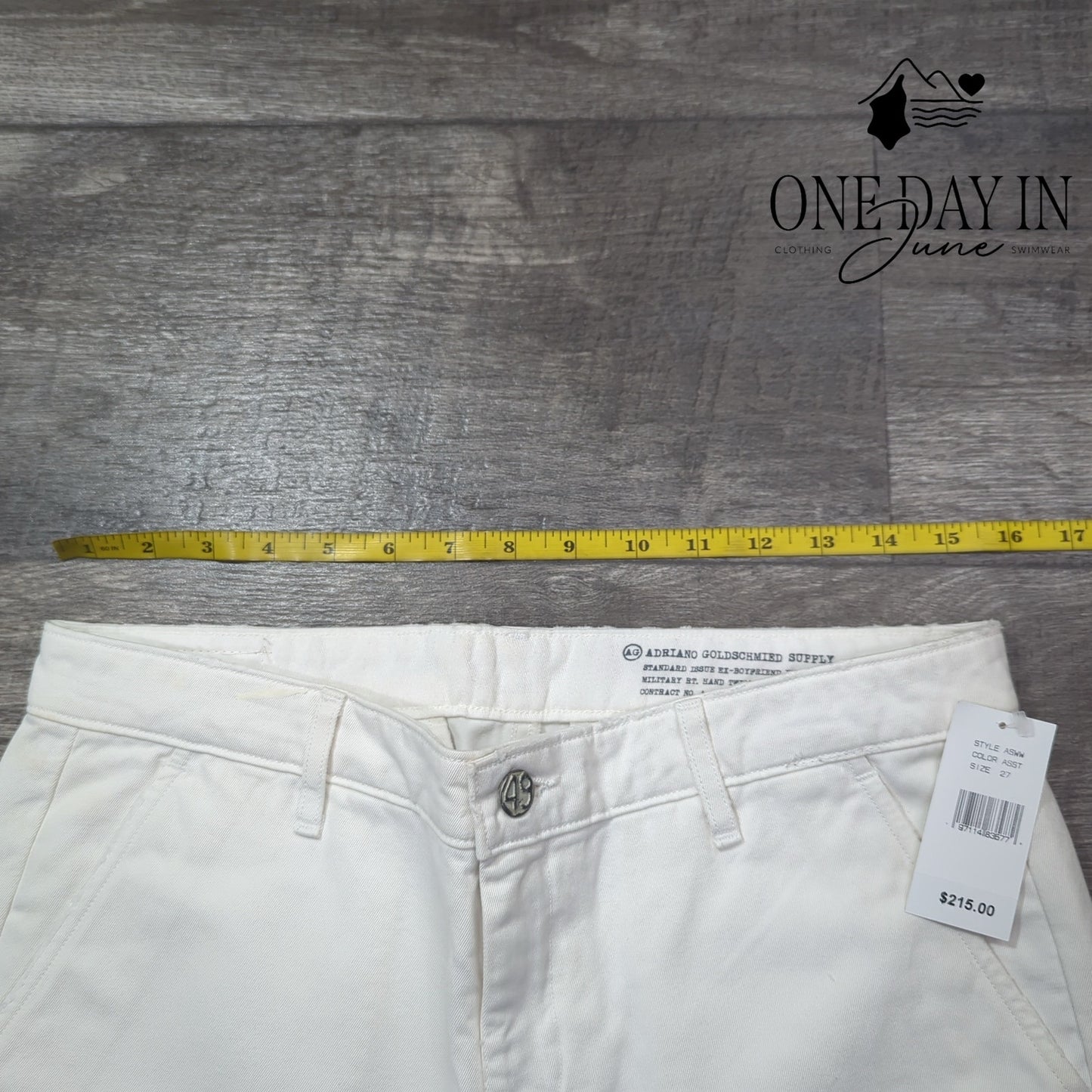 AG Adriano Goldschmied Ex Boyfriend Khaki Crop Jeans Size 27 (4)