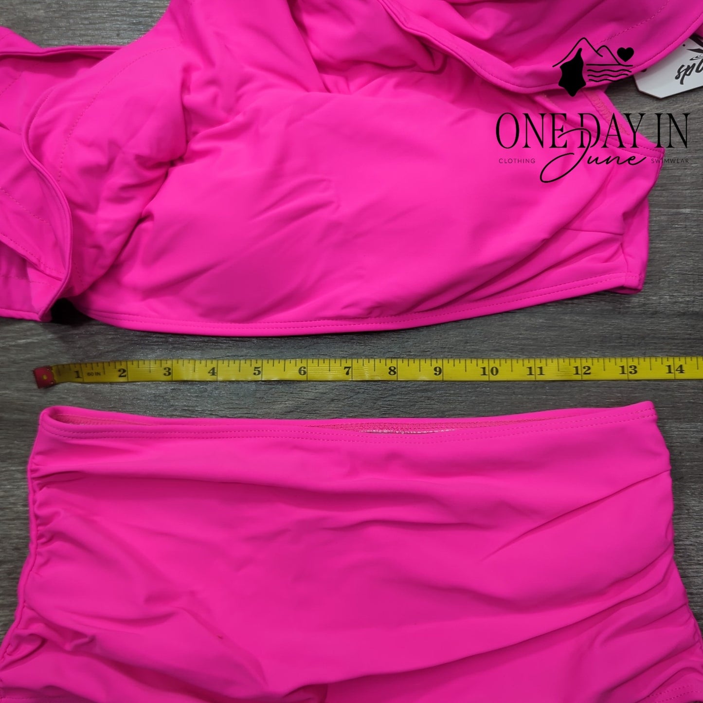 Sporlike One Shoulder Ruffle High Waist Bikini Swimsuit Size M