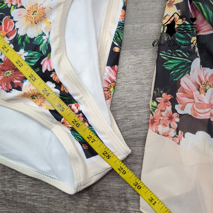 Charmleaks Tie Back One Piece Coverup Swimsuit Set Size L