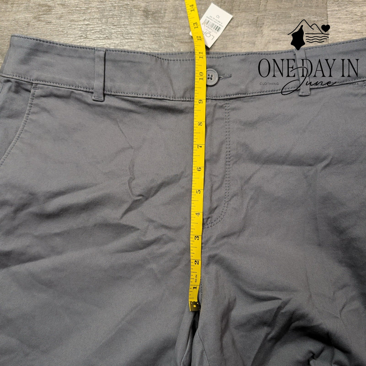 Loft Monroe Straight Pants Gray Mid Rise Chino Trousers NWT Size 10