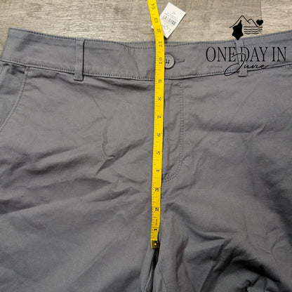 Loft Monroe Straight Pants Gray Mid Rise Chino Trousers NWT Size 10