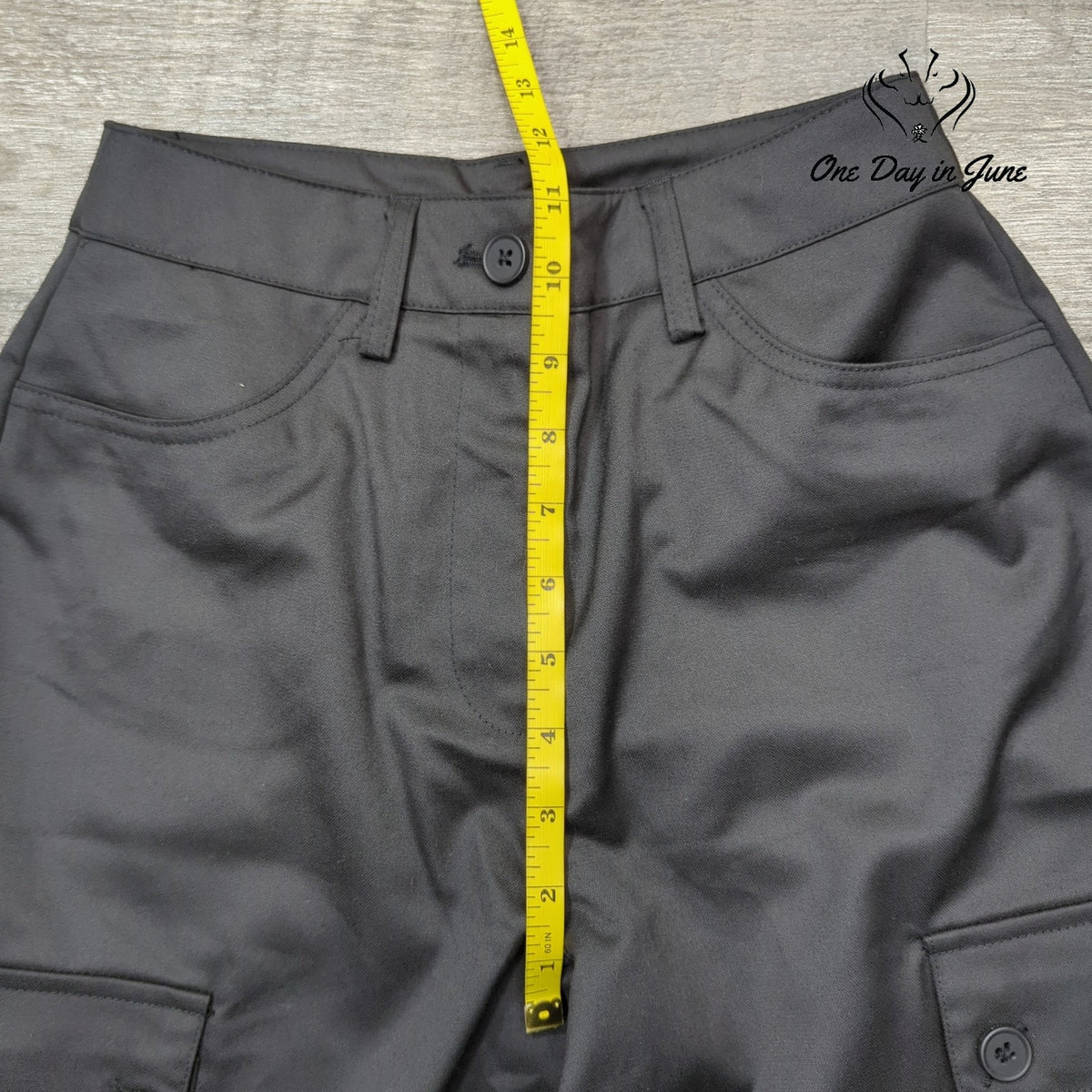 Noisy May High Waist Wide Leg Utility Cargo Pants Black Size XS