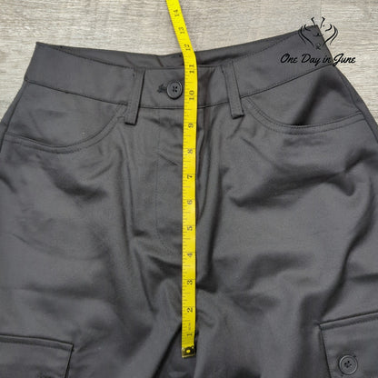 Noisy May High Waist Wide Leg Utility Cargo Pants Black Size XS