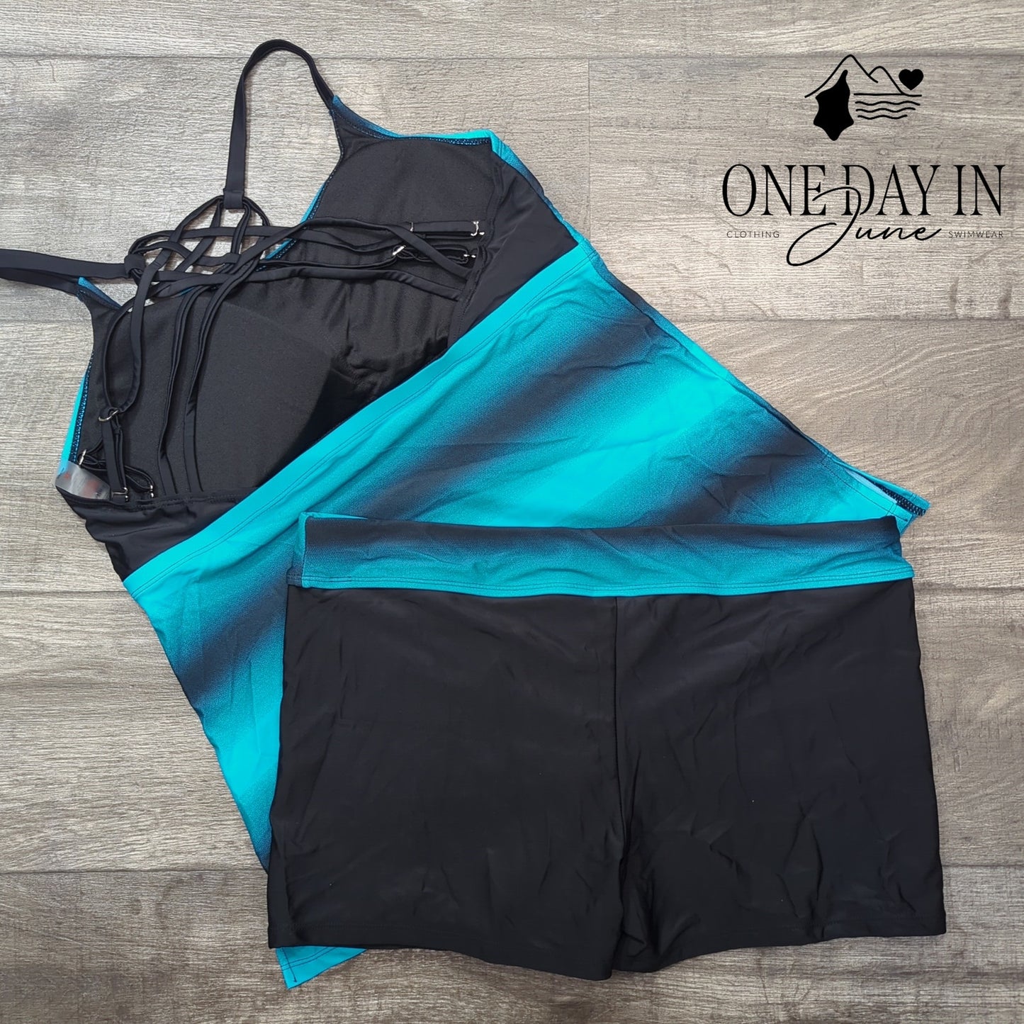 Zando Cage Back Boyshort Tankini Swimsuit Size XL