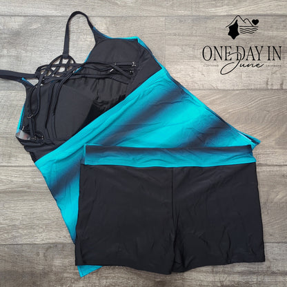 Zando Cage Back Boyshort Tankini Swimsuit Size XL
