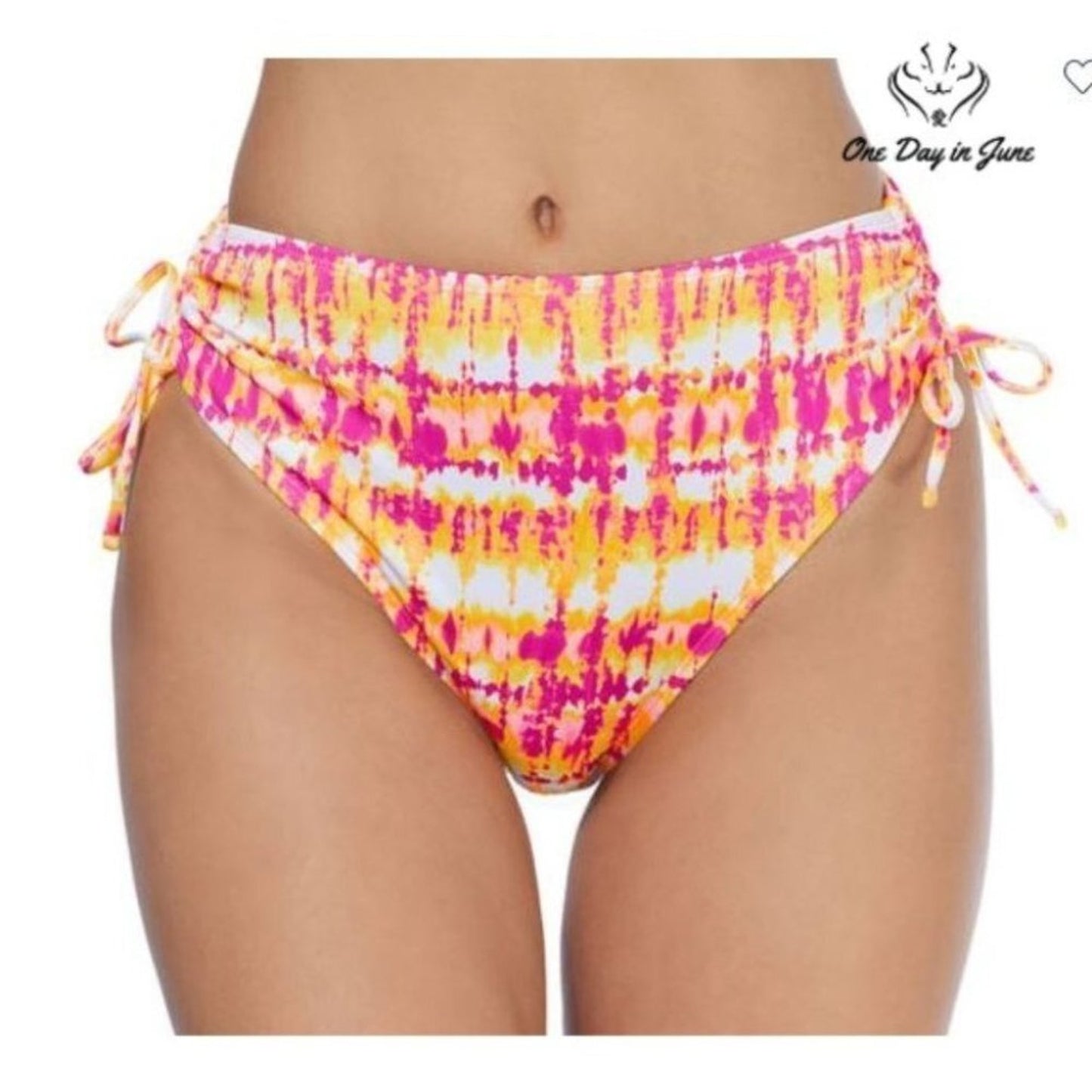 Ambrielle Tie Dye High Waist Bikini Bottom Size L