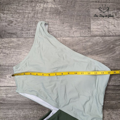SweatyRocks One Shoulder Cut Out One Piece Swimsuit Size L