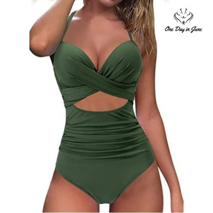 Mooslover High Neck Wrap Monokini One Piece Size L