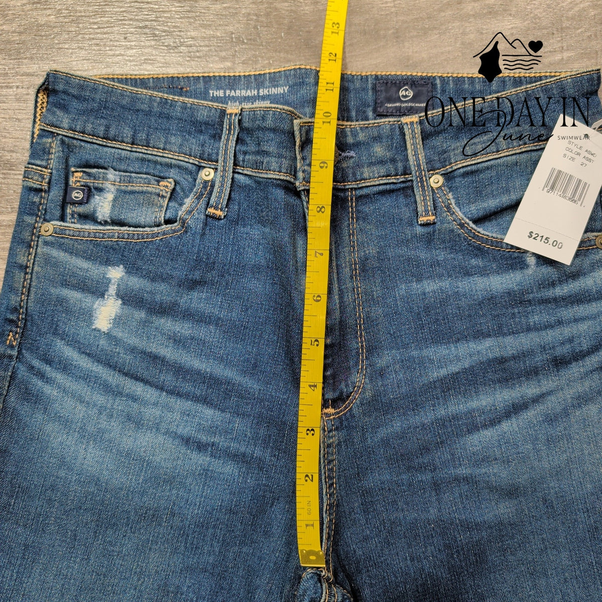 AG Adriano Goldschmied The Farrah Skinny Distressed Jeans Blue NWT Size 4 (27)