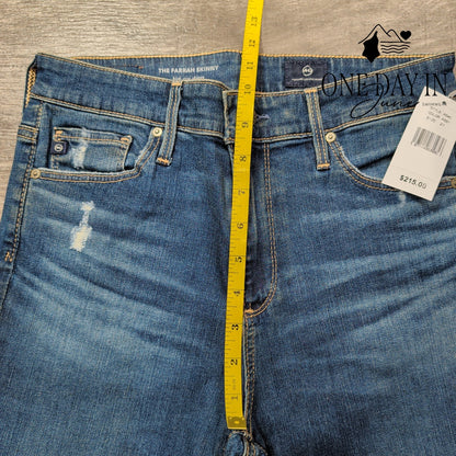AG Adriano Goldschmied The Farrah Skinny Distressed Jeans Blue NWT Size 4 (27)