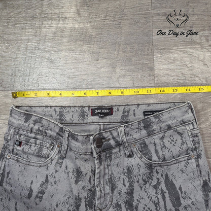 Dear John Gisele High Waisted Skinny Jeans Gray Animal Print Size 27 (4)