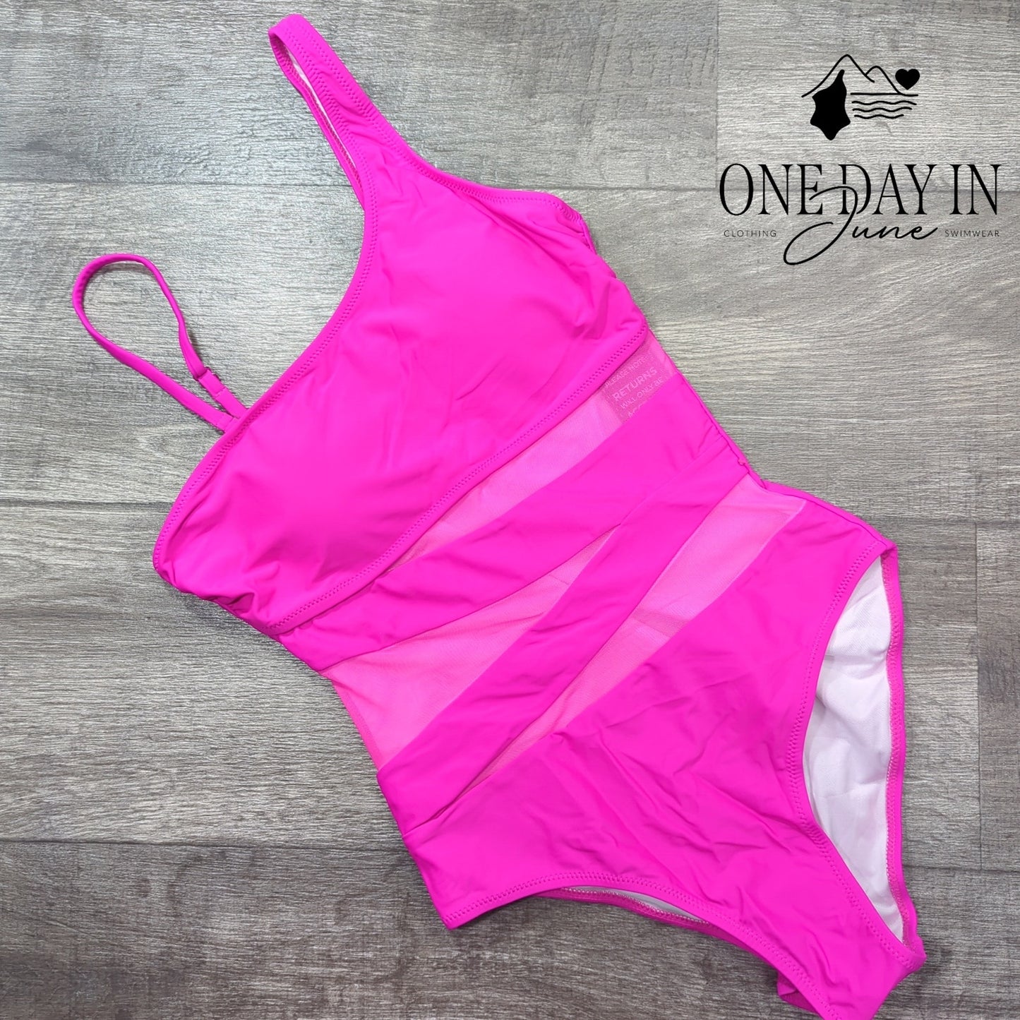 Blooming Jelly Cut Out Mesh One Piece Swimsuit Size S