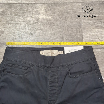 Soft Surroundings Ultimate Denim Pull On Straight Crop Jeans Black NWT Size XS