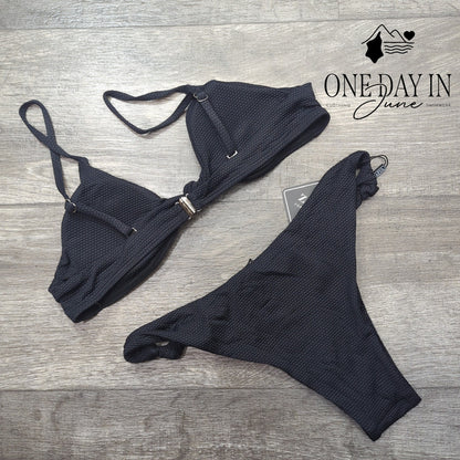 Zaful Textured Cheeky Bikini Swimsuit Size M