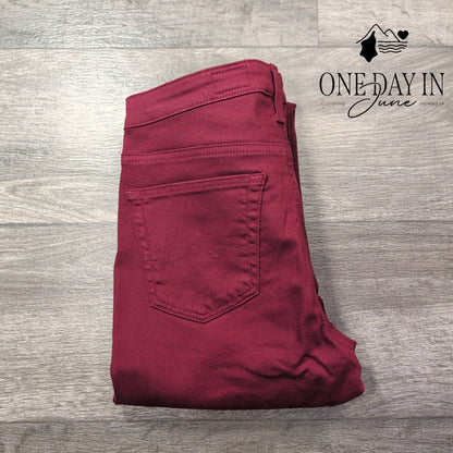 AG Adriano Goldschmied The Legging Ankle Super Skinny Jeans Burgundy NWT Size 4