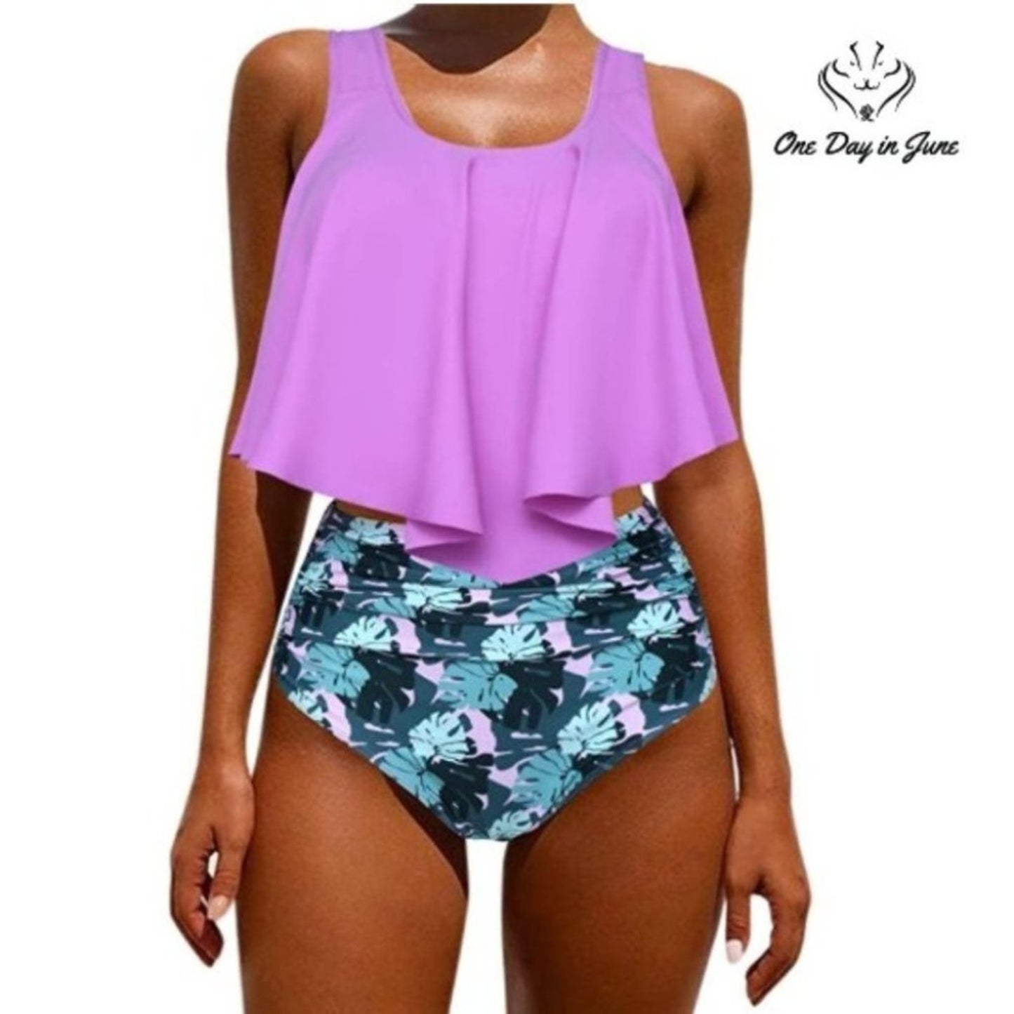 OMKAGI Ruffle High Waist Bikini Size XL