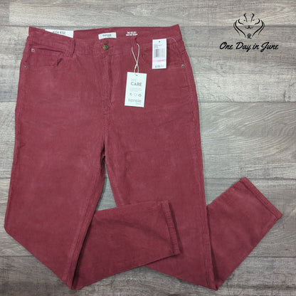 Kensie The Kelsey High Rise Skinny Corduroy Pants Dusty Rose NWT Size 10