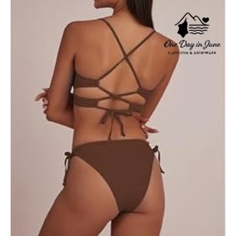 CHYRII Strappy Keyhooe Tie Side Bikini Swimsuit Size L