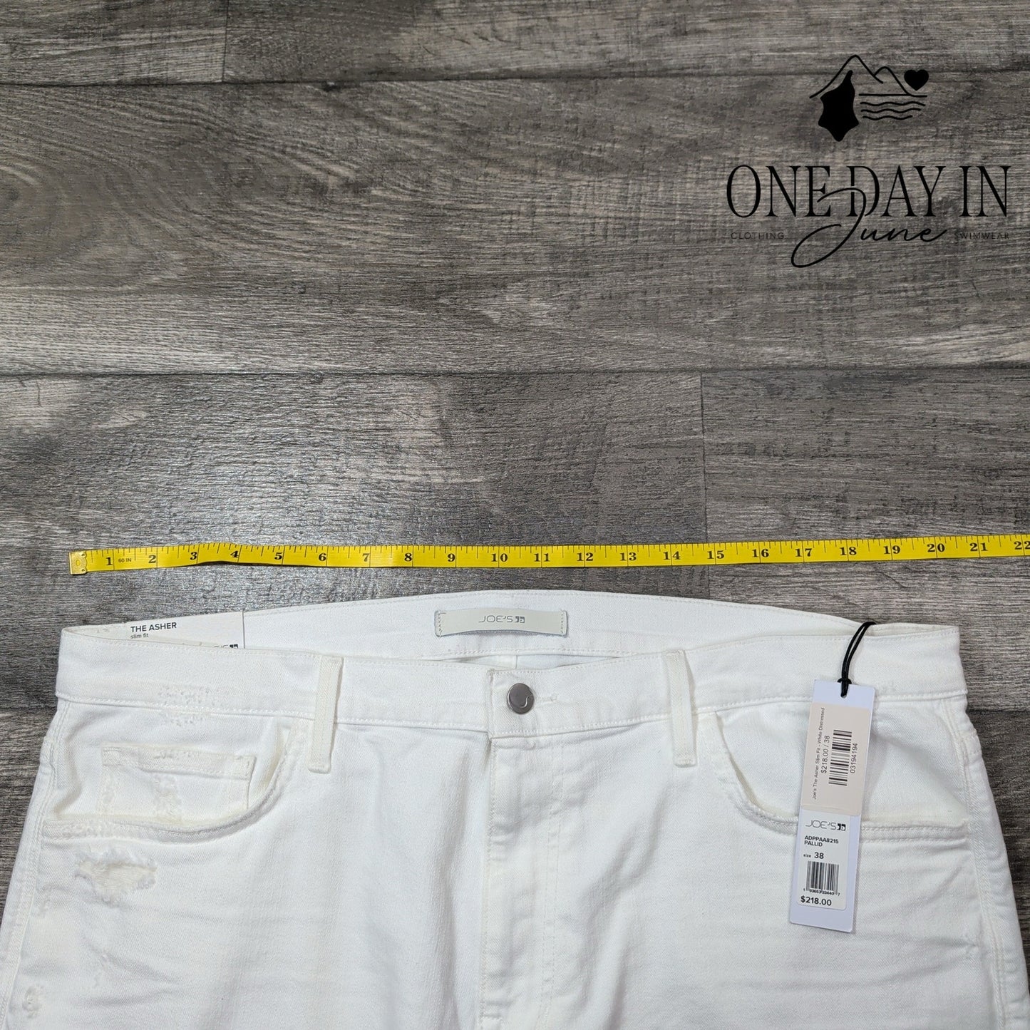Joe's Jeans Joe's Jeans The Asher White Distressed Slim Fit NWT $218 Size 38X34