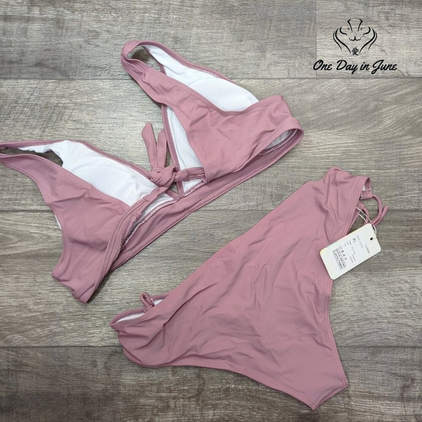 Lomitti Tie Side Tie Back Bikini Swimsuit Size XL