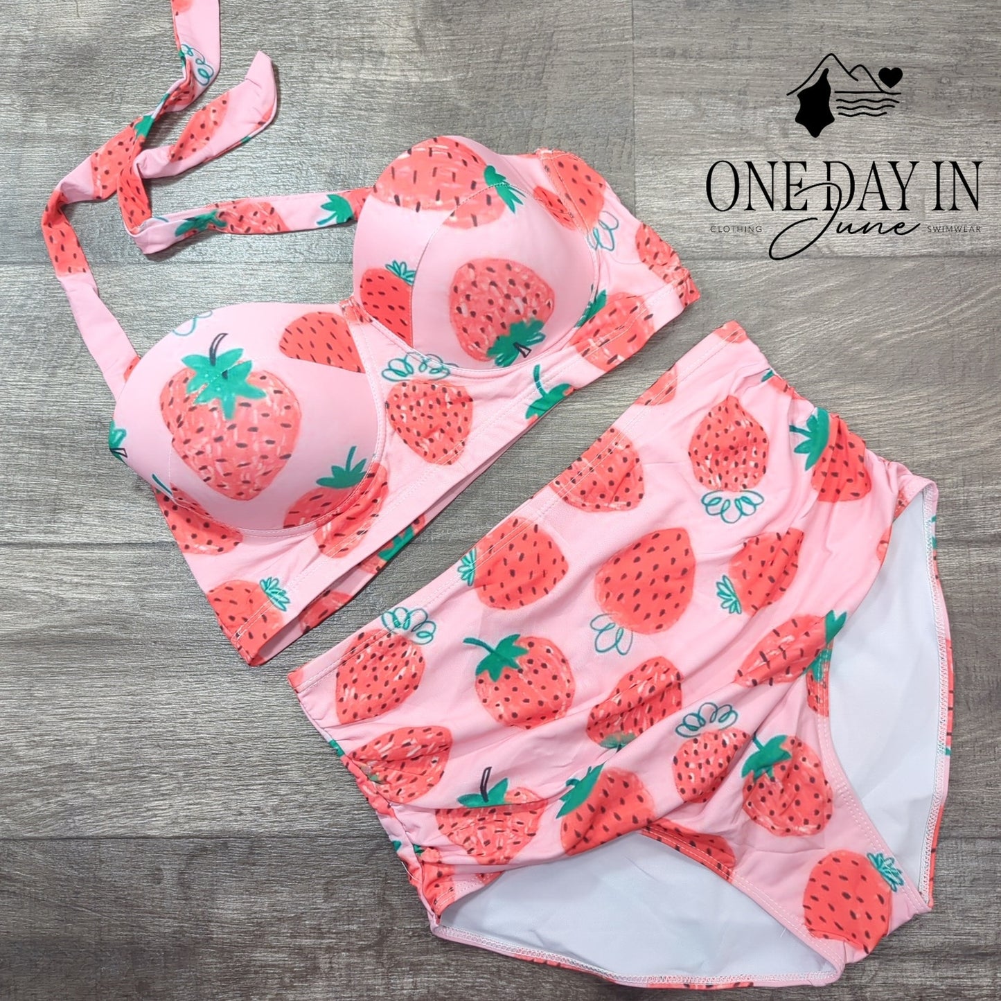 CharmLeaks Halter Molded Cup High Waisted Bikini Size 2XL