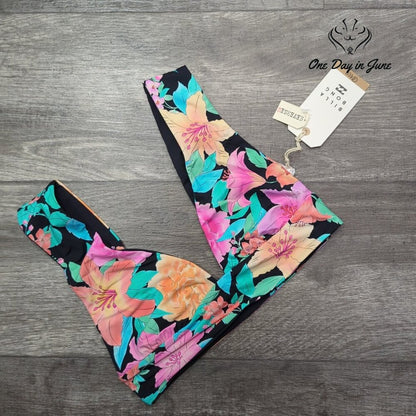 Billabong Tropic Time Reversible Plunge Bikini Top Size M