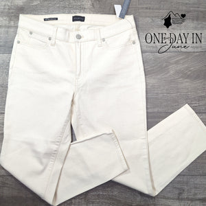 Talbots Petite Slim Ankle Jeans Ivory White Stretch Denim NWT Size 6P