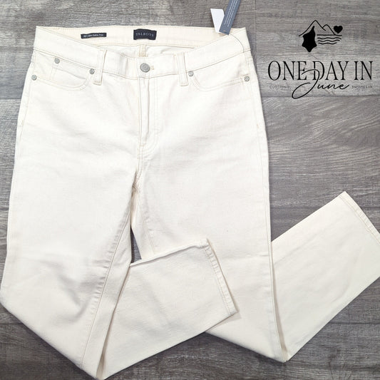 Talbots Petite Slim Ankle Jeans Ivory White Stretch Denim NWT Size 6P