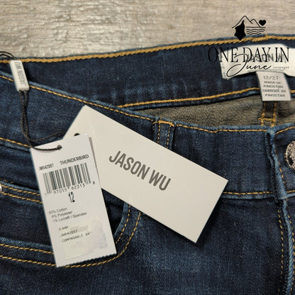 Jason Wu Thunderbird Crop Bootcut Dark Wash Stretch NWT $219 Size 12