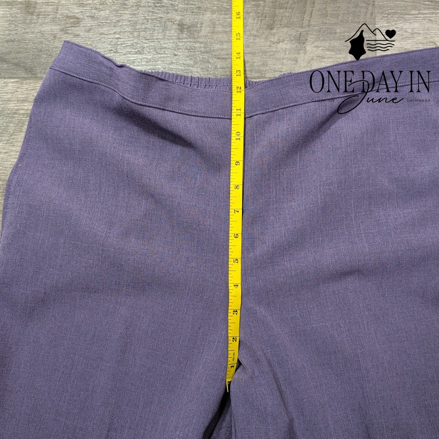 Alfred Dunner Classic Fit Pull On Pants Plum Purple Straight Leg NWT Size 14