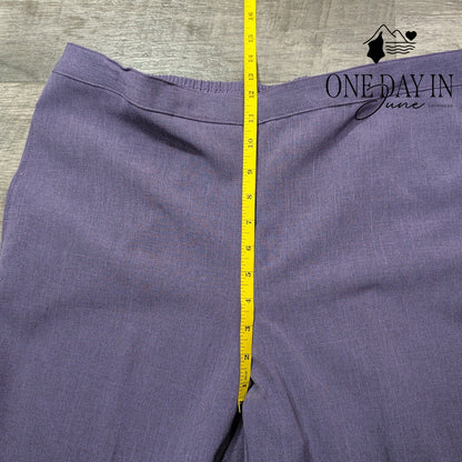 Alfred Dunner Classic Fit Pull On Pants Plum Purple Straight Leg NWT Size 14