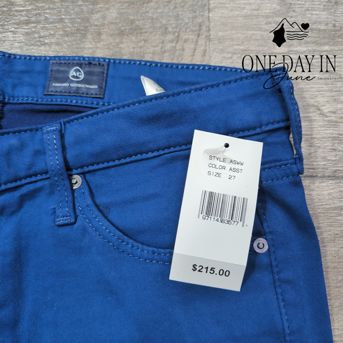 AG Adriano Goldschmied The Stilt Cigarette Leg Jeans Cobalt Blue NWT Size 4 (27)
