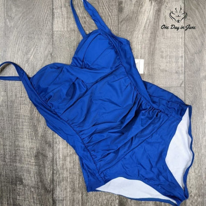 Ekouaer Elegant Inspired Vintage Pin up One Piece Swimsuit Size L