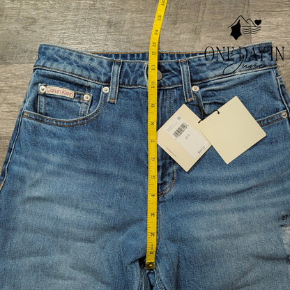 Calvin Klein High Rise Straight Leg Jeans Medium Wash NWT Size 4S (27S)