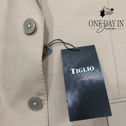 Tiglio Luxe Novello Suit Jacket Tan Pure Wool Modern Fit Blazer NWT Size 42R