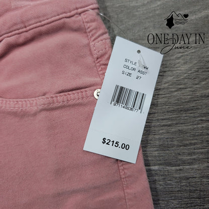 AG Adriano Goldschmied The Farrah Skinny Velveteen Jeans Dusty Pink NWT Size 4