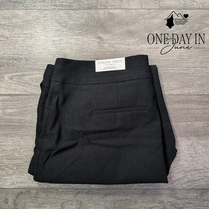 Chico's So Slimming Brigitte Rivet Capri Crop Pants Black NWT Size (10)