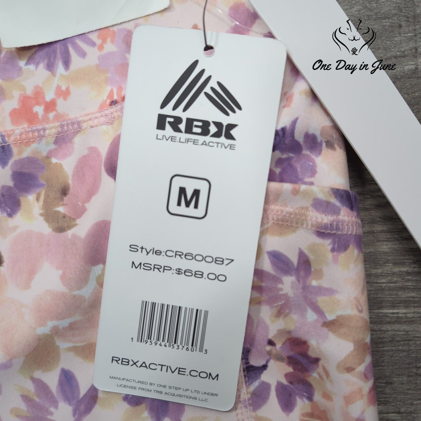 RBX Performance Delicate Ditsy Ankle Length High Waisted Yoga Pants Size M