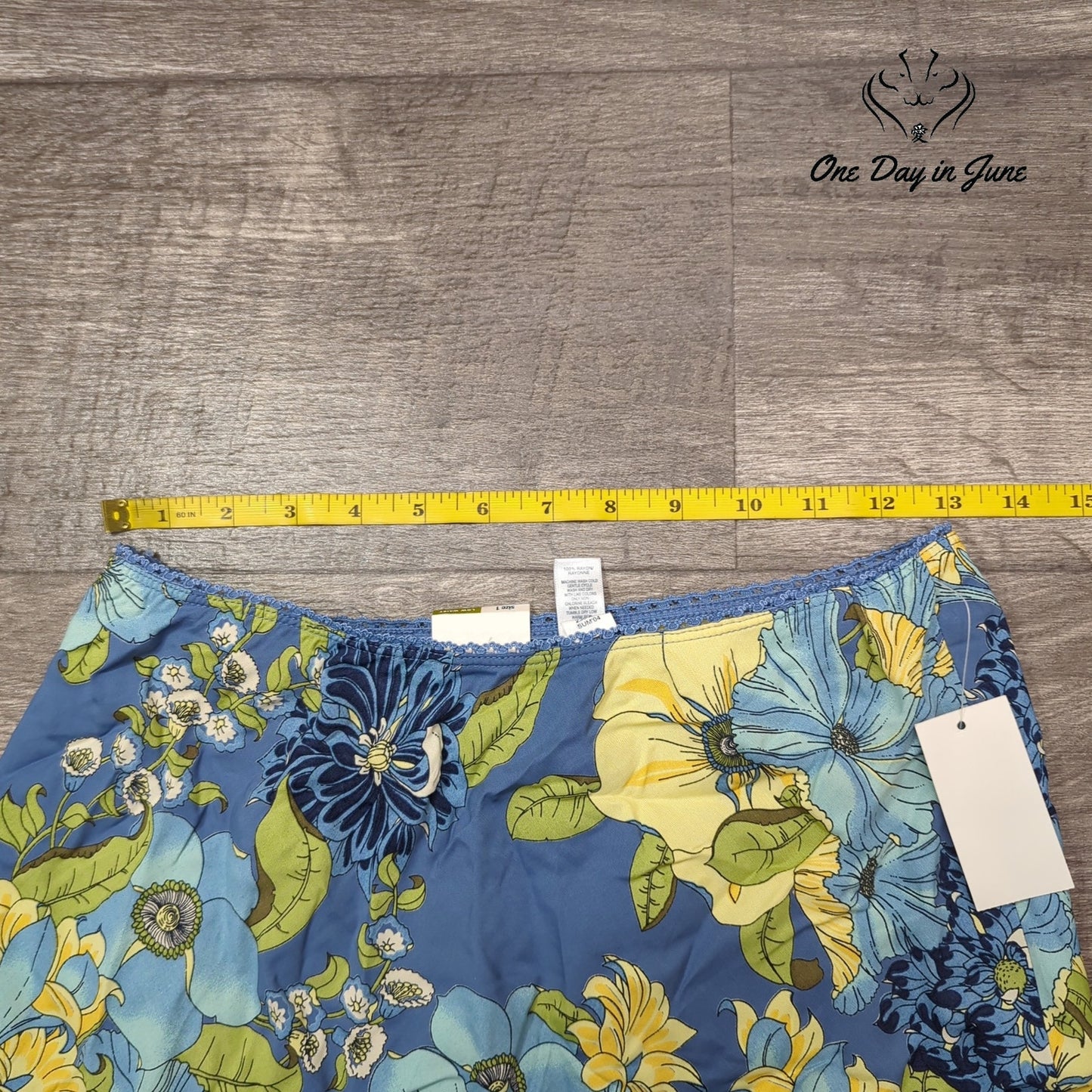 Old Navy Floral Pull On Skirt Juniors Blue Yellow A Line Boho Y2K NWT Size 1