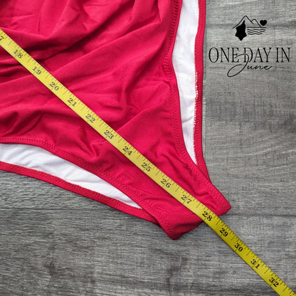 Vimpunec Cut Out Tie Back One Piece Swimsuit Red NWT Size XL