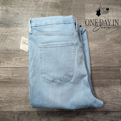 Good American Good Legs Flare Jeans Light Wash Raw Hem NWT Size 16