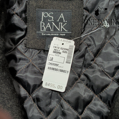Jos. A. Bank Wool Tweed Car Coat Brown Quilted Lined Jacket NWT Size L