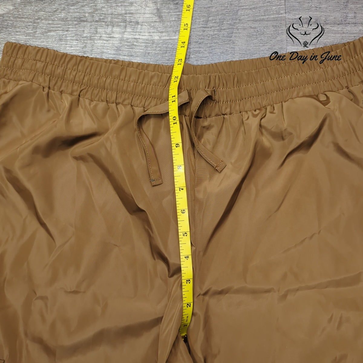 Noisy May Droplets Waterproof Cargo Rain Pants Camel Brown Drawstring Size XL