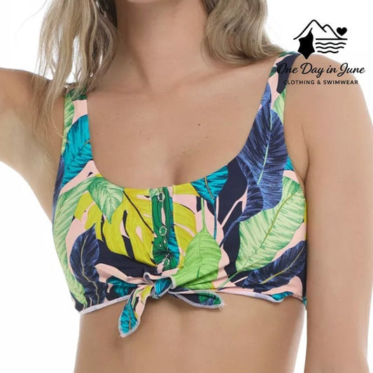 Body Glove Snap Front Tropical Bikini Top Size S