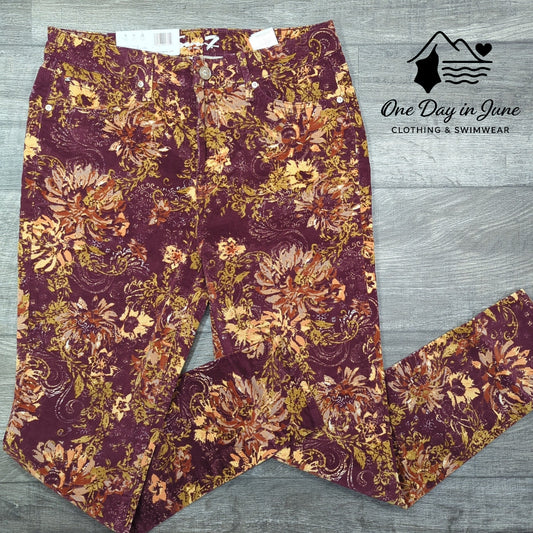 Seven7 Printed Corduroy High Rise Skinny Pants Size 10