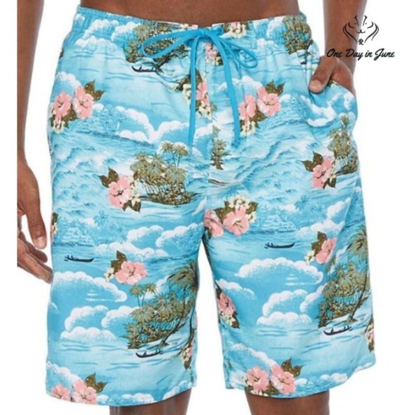 Burnside 360 9 1/2" Inseam Elastic Waist Swim Trunks Size XXL