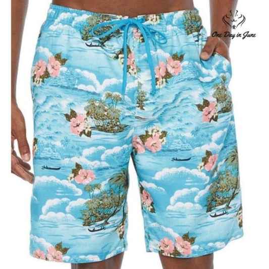 Burnside 360 9 1/2" Inseam Elastic Waist Swim Trunks Size XXL