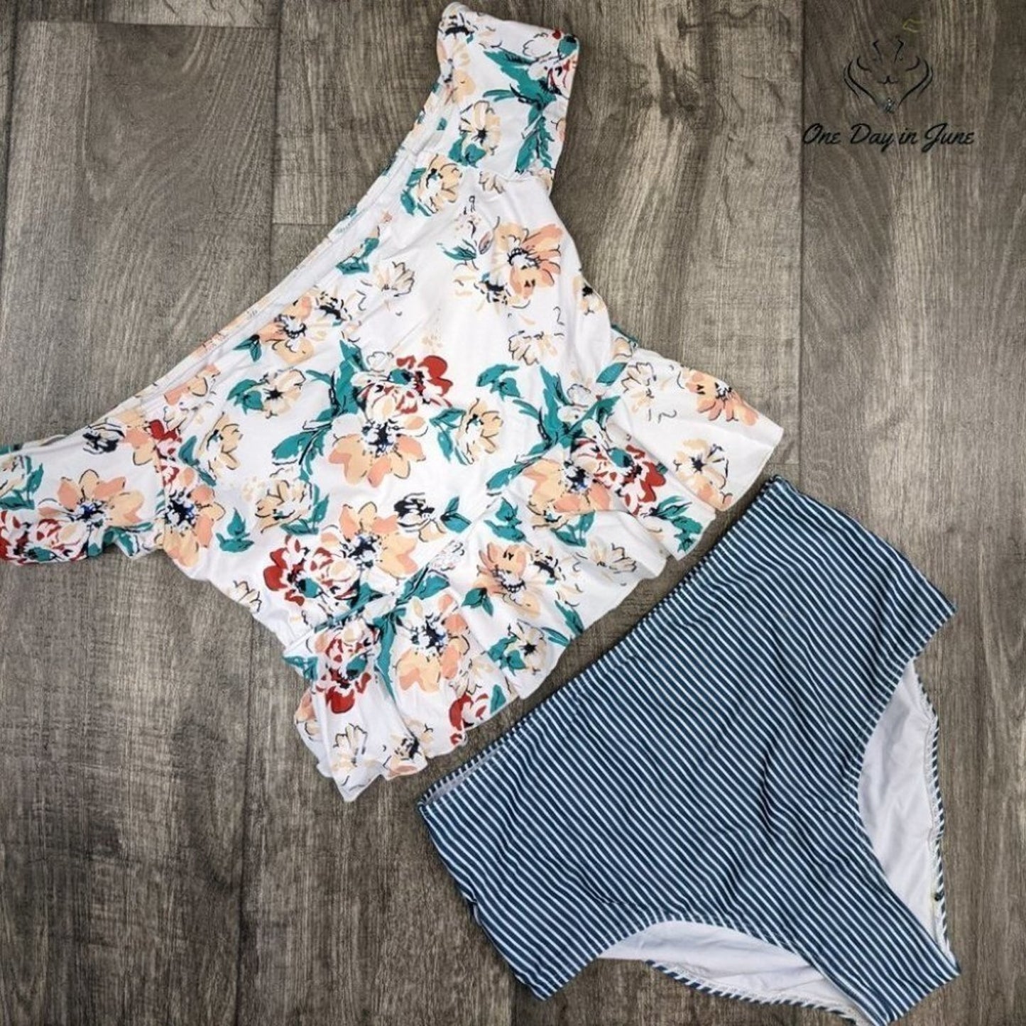 Ferbia High Waist Falbala Bikini Swimsuit Size XL