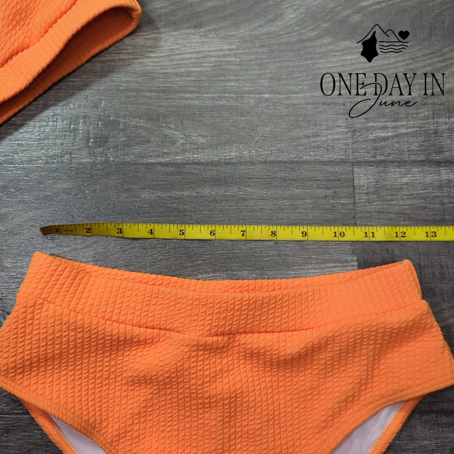 Aleumdr Textured Crop Bikini Swimsuit Size S