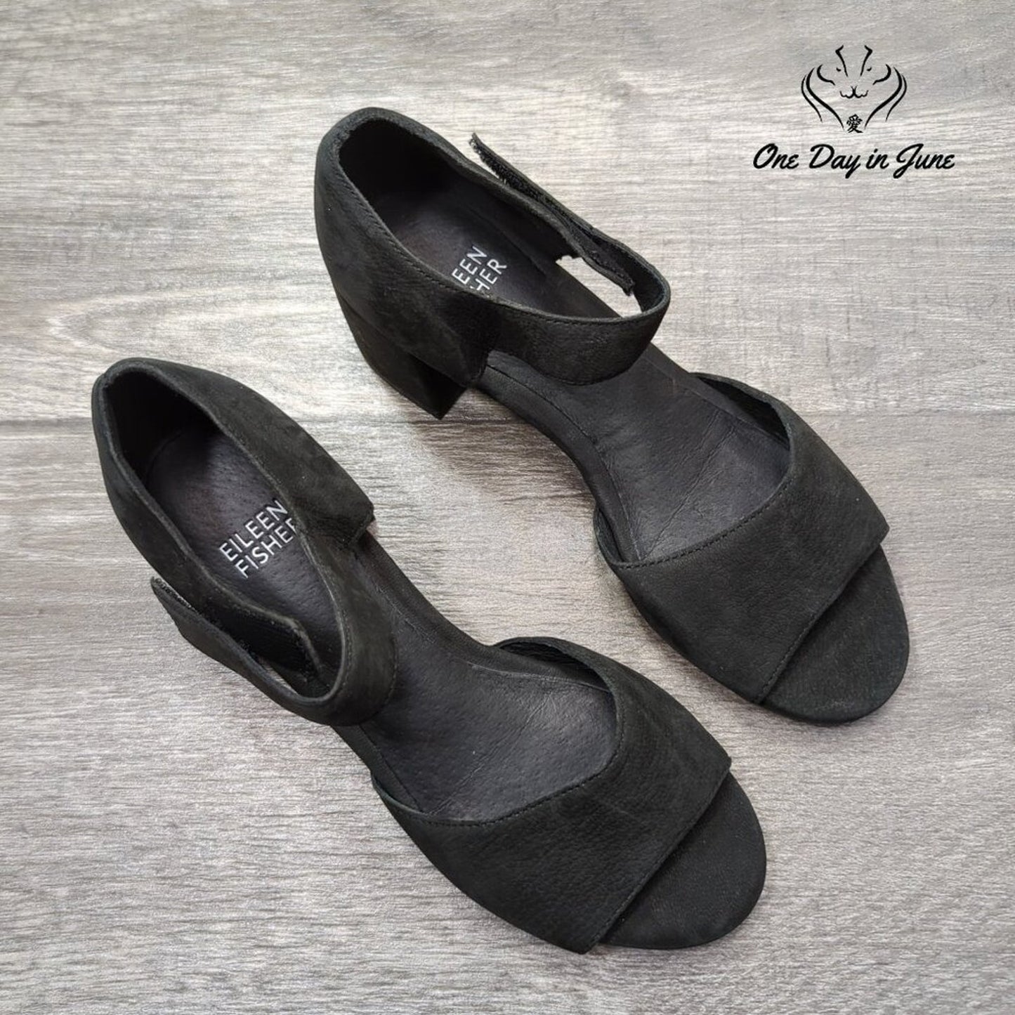 Eileen Fisher Block Heel Ankle Strap Heels Size 5.5